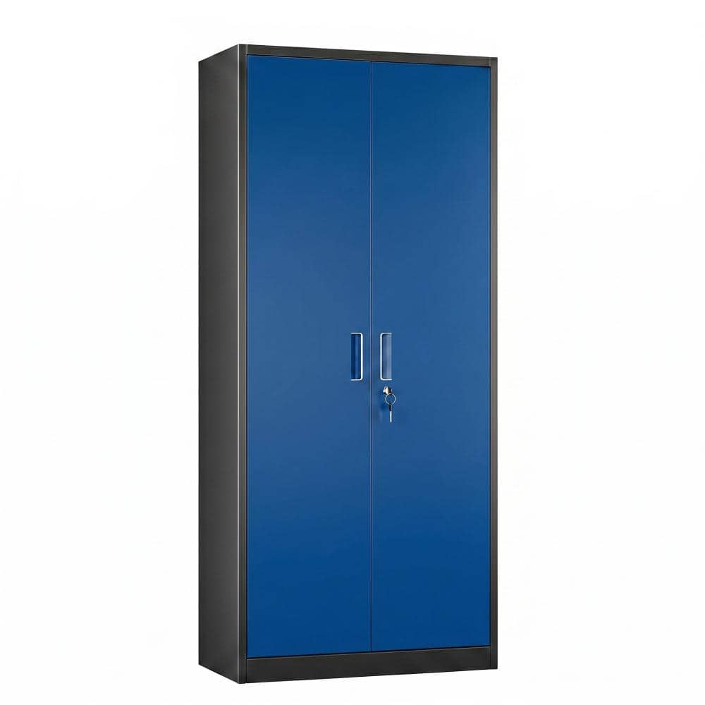 Black & Blue Lockable Steel Storage Cabinet, Thick Cold Rolled Steel Adjustable Shelf Office Document Cabinet price history on PriceWatchPro