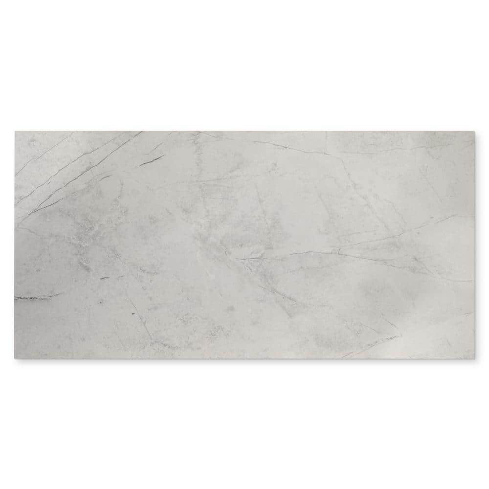 Pierre 12x24 Light Grey Polished Porcelain Wall and Floor Tile