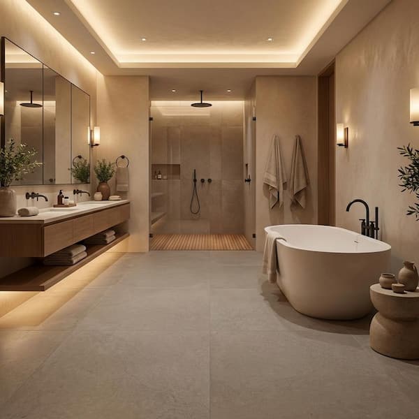 Bedrosians Thaddeus 32 in. x 32 in. Matte Taupe Porcelain Tile