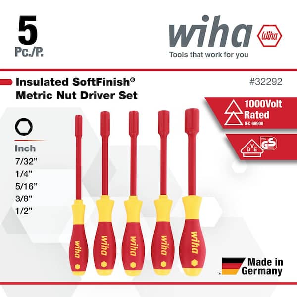 1000-Volt Insulated SoftFinish Nut Driver Set - Inch (5-Piece)