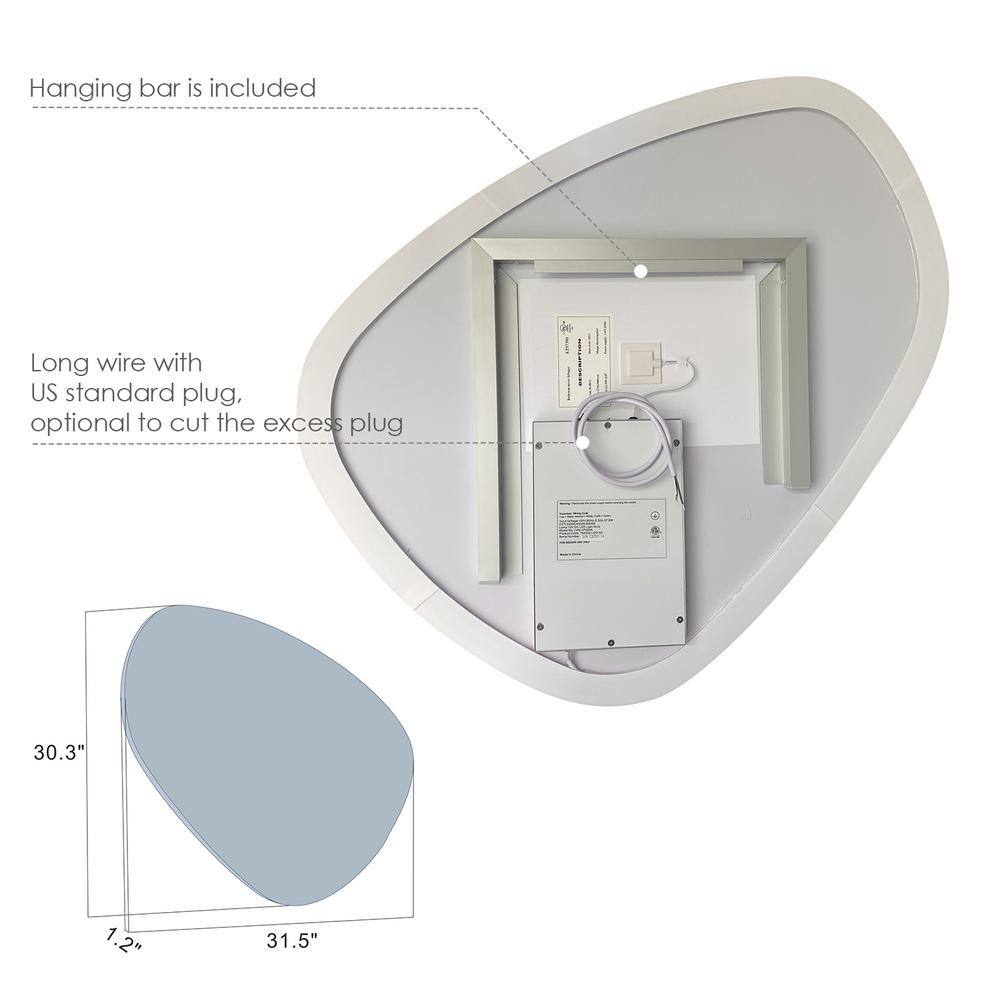 Rasso Frameless LED Lighted Bathroom Vanity Mirror