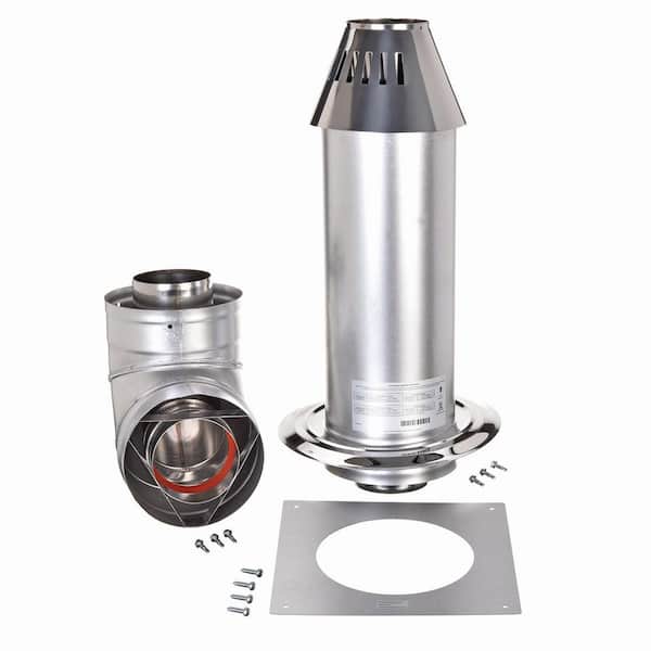 ProTech Stainless Horizontal Vent-Cone Termination Kit (2 in. x 8 in. Wall) for Venting Tankless Water Heaters