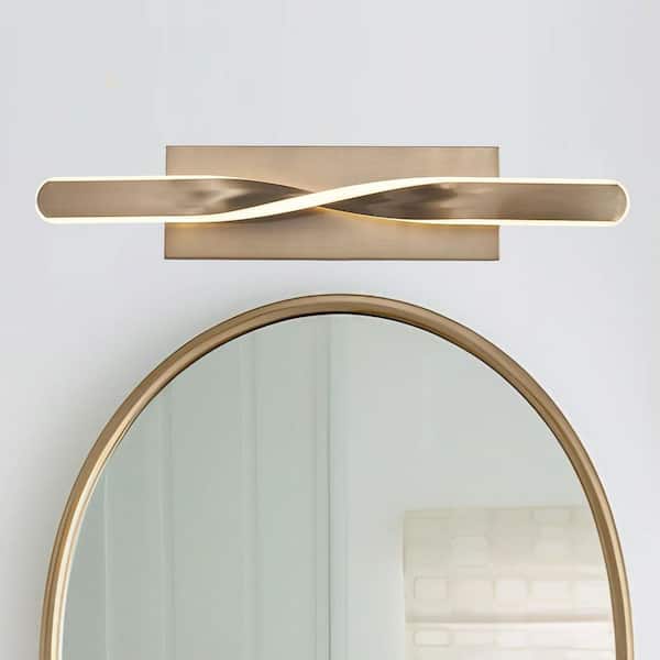 24 in. Integrated LED Gold Bathroom Vanity Light Fixture