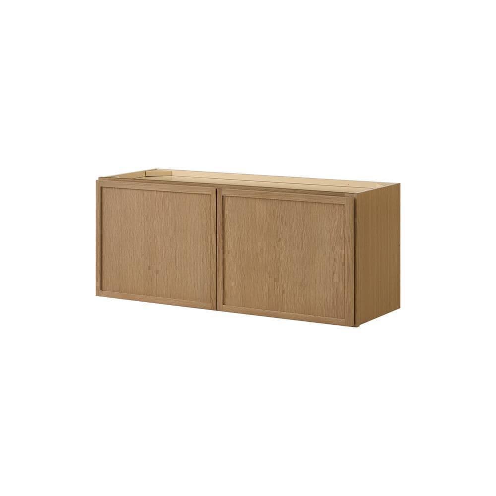 Leyton 36 in. W x 12 in. D x 15 in. H Ready to Assemble Plywood Slim Shaker Wall Bridge Kitchen Cabinet in White Oak price history on PriceWatchPro