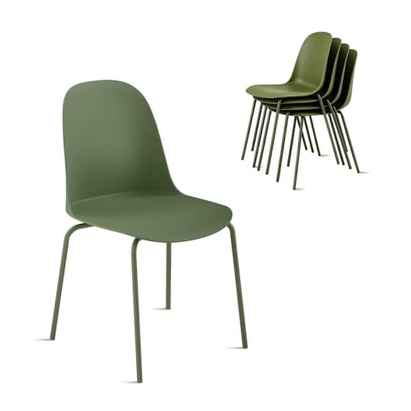 Spruce & Spring Zeno Green Colorful Plastic Stackable Dining