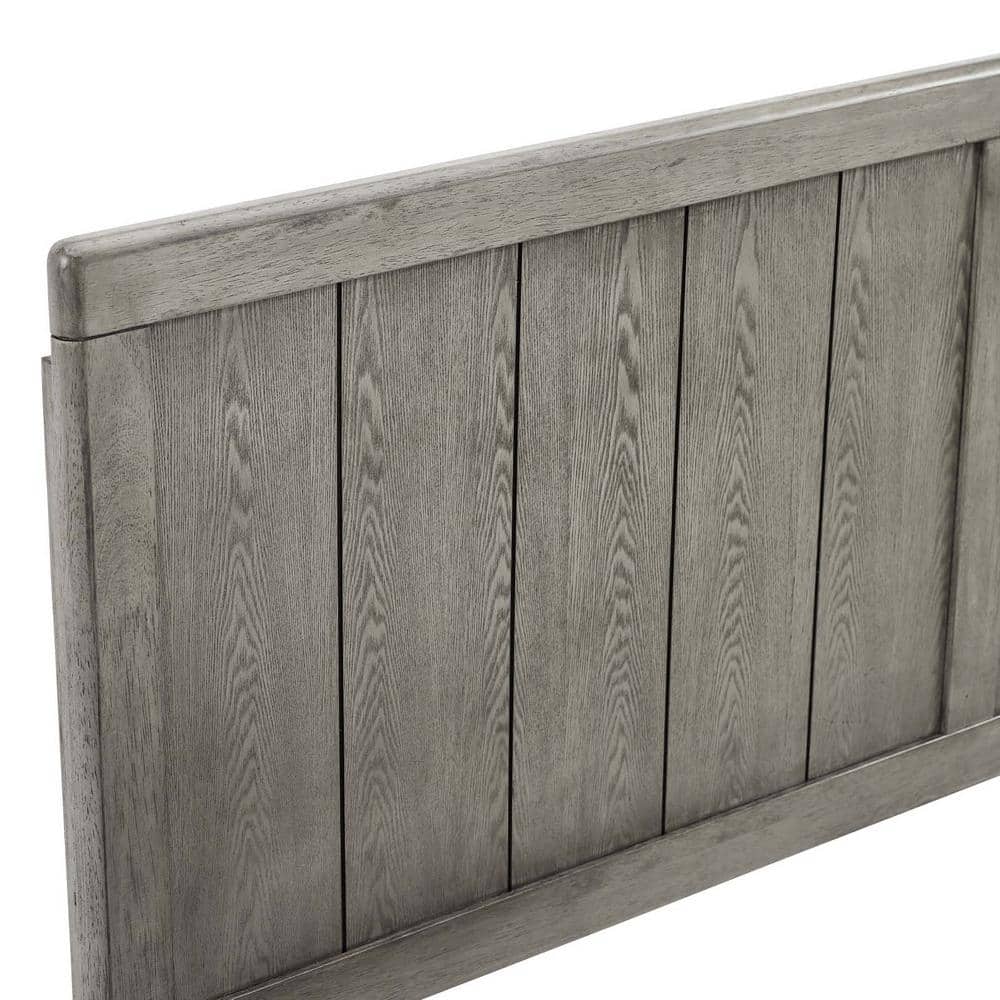 Gray Twin Rubberwood Tufted Upholstered Headboard