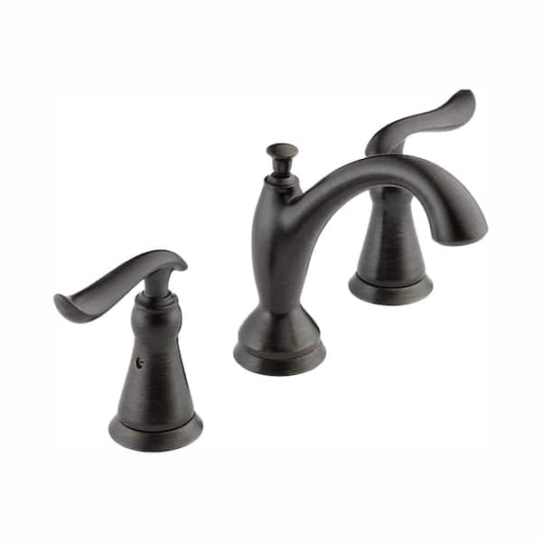 Delta Linden 8 in. Widespread 2-Handle Bathroom Faucet with Metal Drain ...