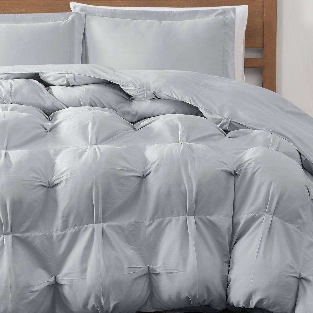 King Gray Reversible Microfiber Bedspread Set