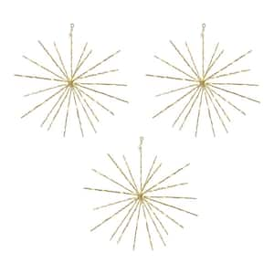 12 in. Battery Operated Twinkling LED Hanging Starburst Lights with Timer (3-Pack)