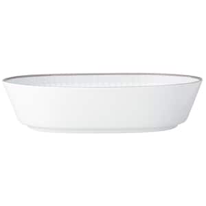Silver Colonnade 9.75 in., 32 fl. oz. (White) Porcelain Oval Vegetable Bowl