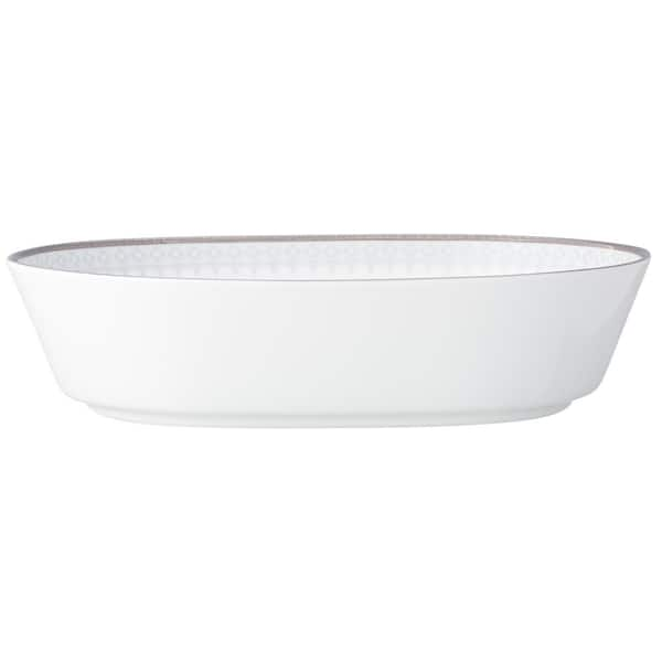 Noritake Silver Colonnade 9.75 In., 32 Fl. Oz. (White) Porcelain Oval ...