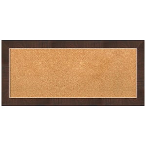 Wildwood Brown 33.25 in. x 15.25 in. Narrow Framed Corkboard Memo Board