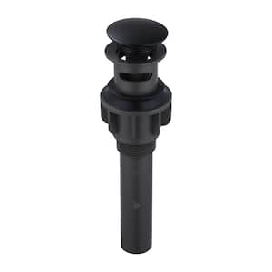 Pop-up Drain Assembly Stopper with Overflow in Matte Black