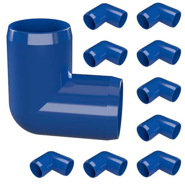 Formufit 1/2 in. Furniture Grade PVC 90-Degree Elbow in Blue (10-Pack)
