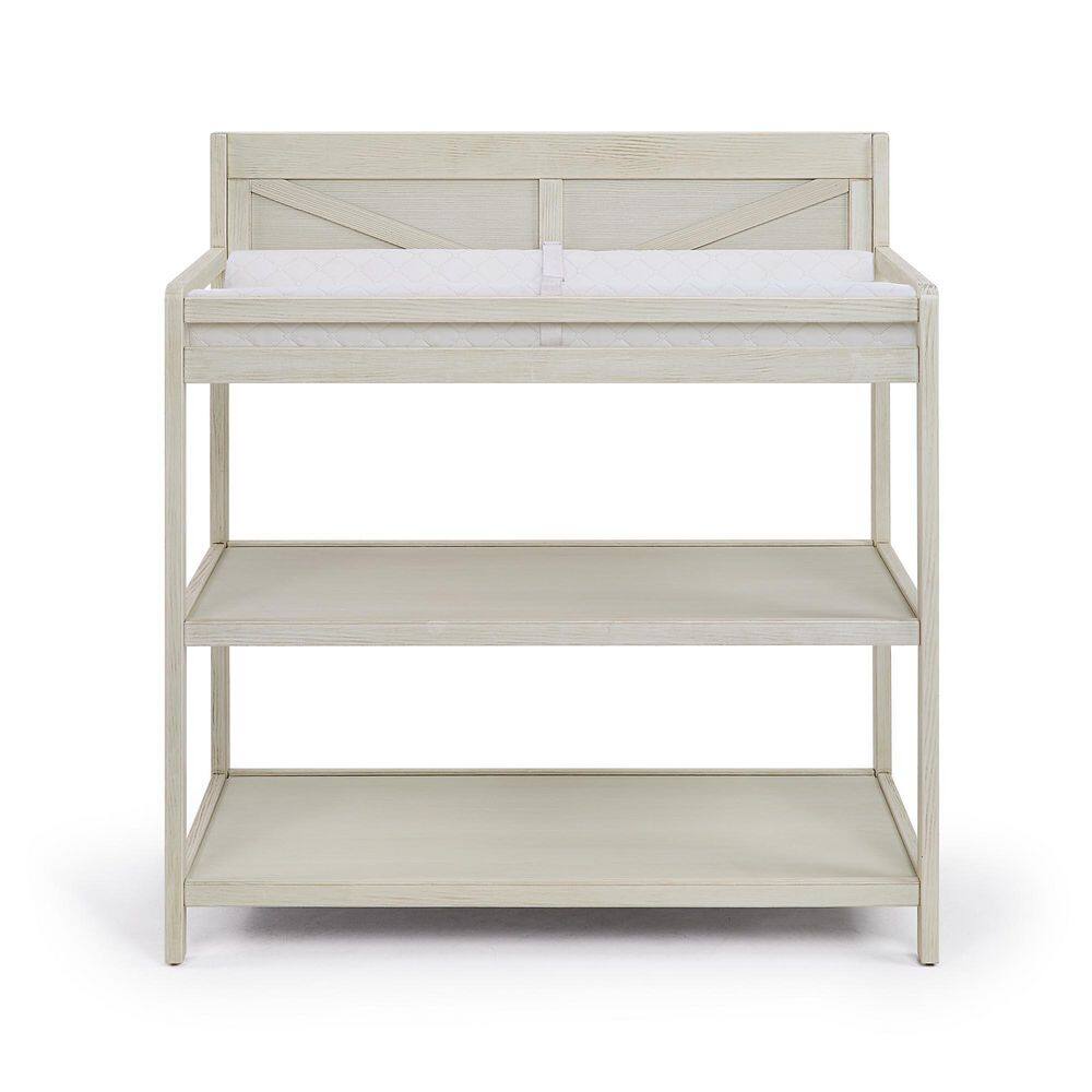 Huluwat Washed Gray Wooden Changing Table with Shelves DJYCGB02257231