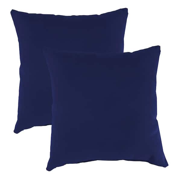 Jordan Manufacturing 16 in. L x 16 in. W x 4 in. T Square Outdoor Throw Pillow in Darkness (2-Pack)