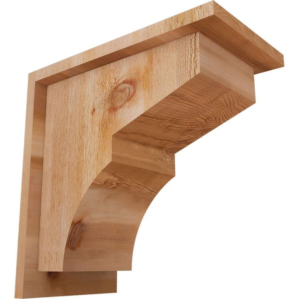 Ekena Millwork 8 in. x 14 in. x 14 in. Monterey Rough Sawn Western Red Cedar Corbel with Backplate
