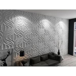 Falkirk Ross 2/25 in. x 19.7 in. x 19.7 in. White PVC Waves 3D Decorative Wall Panel