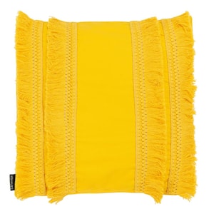 Grema Yellow 16 in. X 16 in. Throw Pillow