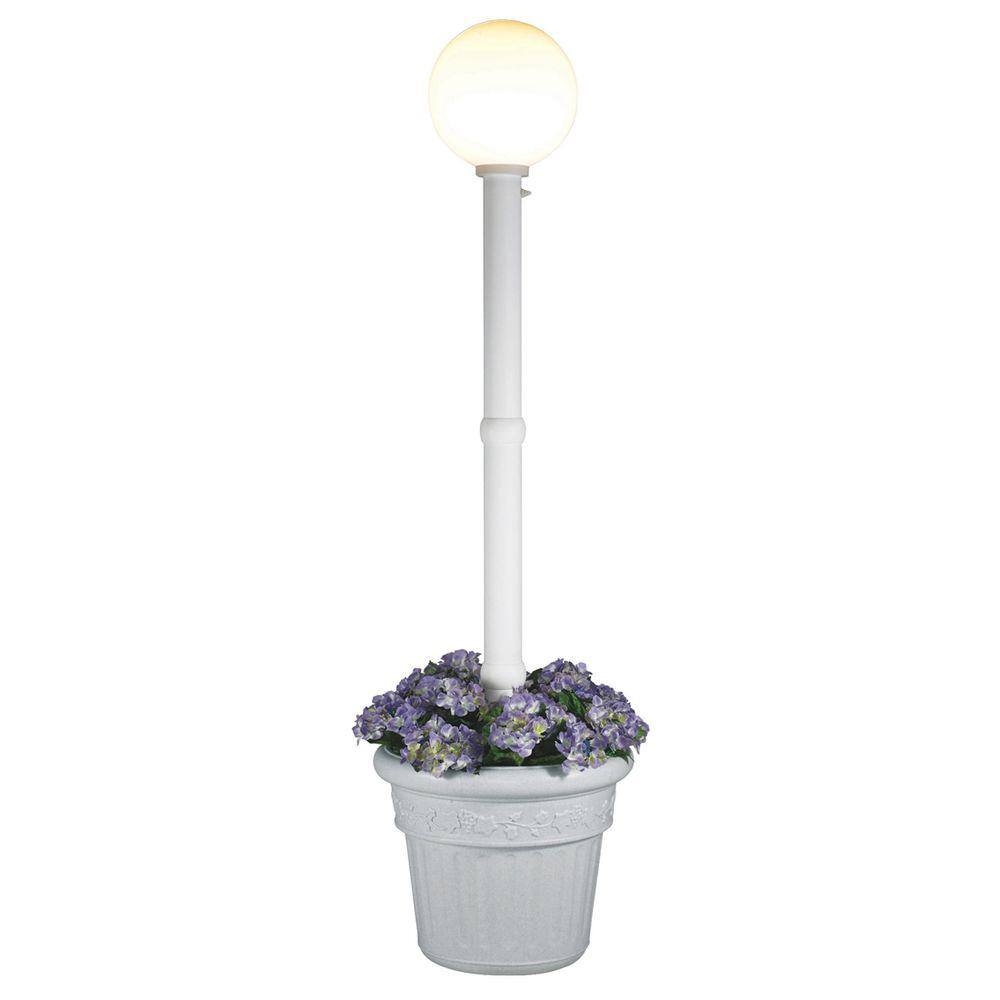 Milano Single White Globe Plug-In White Lantern with Planter price history on PriceWatchPro