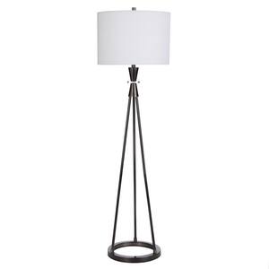 Accolti 62 in. Black Nickel Metal Floor Lamp with Crystal Accent