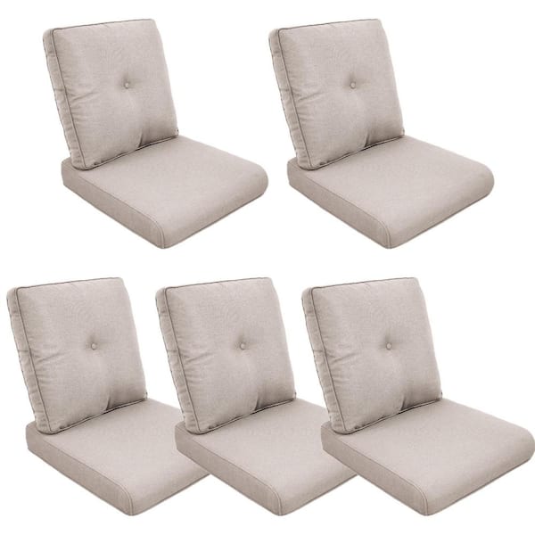 Gymojoy 22 in. x 25 in. 10-Piece Deep Seating Outdoor Lounge Chair Replacement Cushion and Back Pillow in Beige