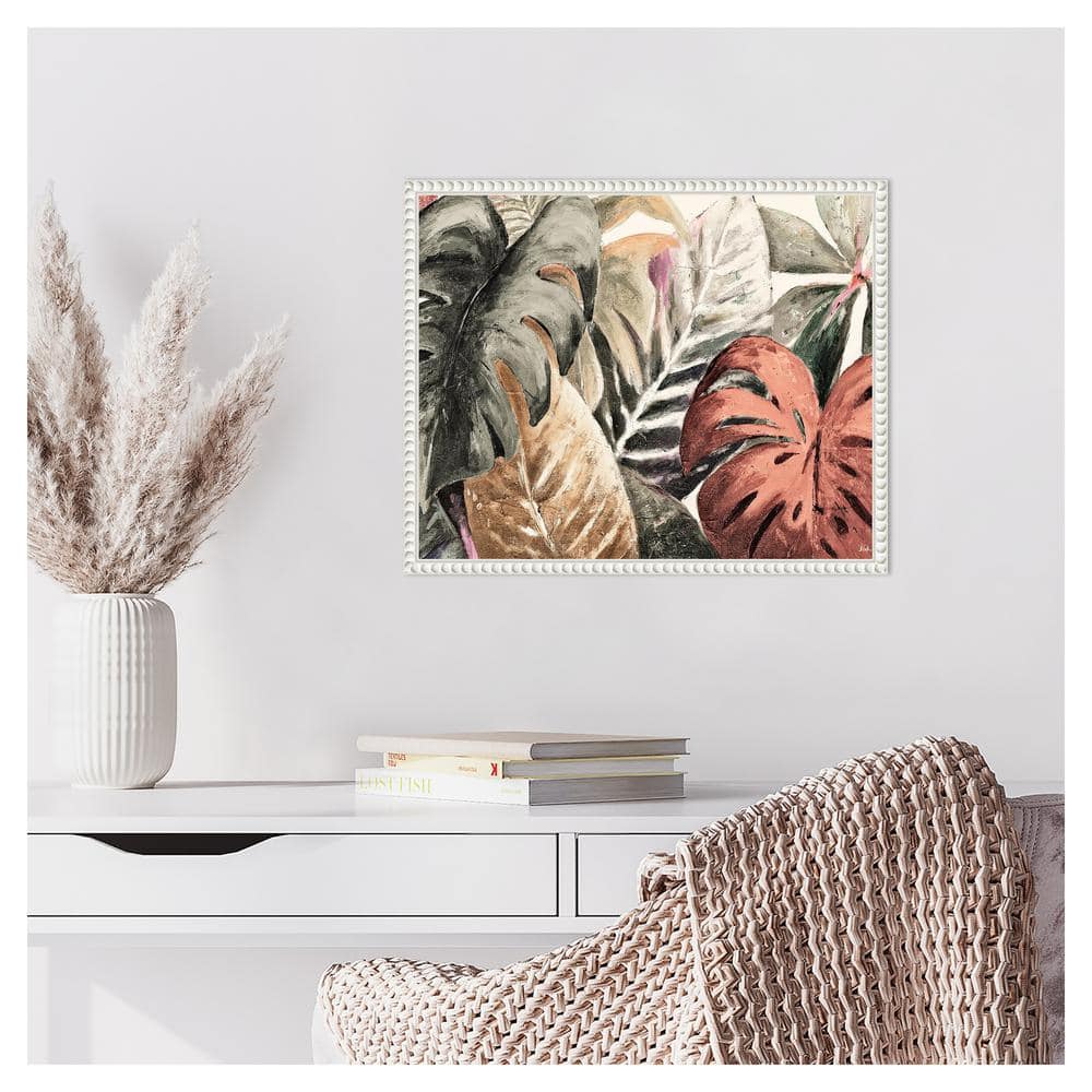 Boho-Chic Botanical Canvas Print with Beaded Frame