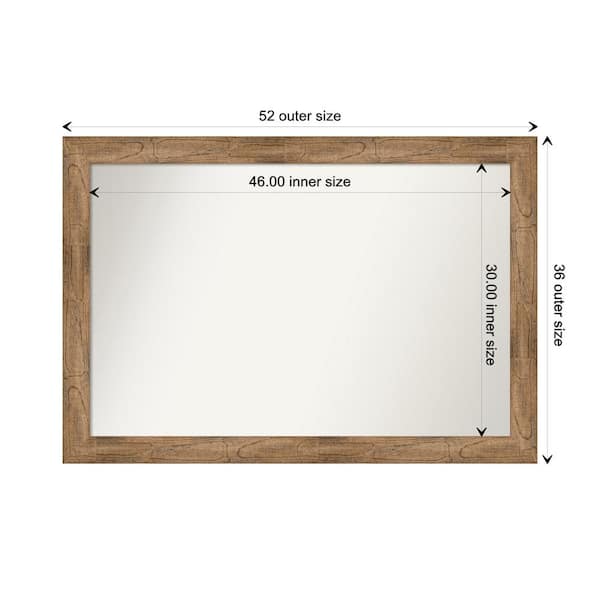 Amanti Art Owl Brown 51.5 in. W. x 35.5 in. Custom Non-Beveled Wood Framed Bathroom Vanity Wall Mirror