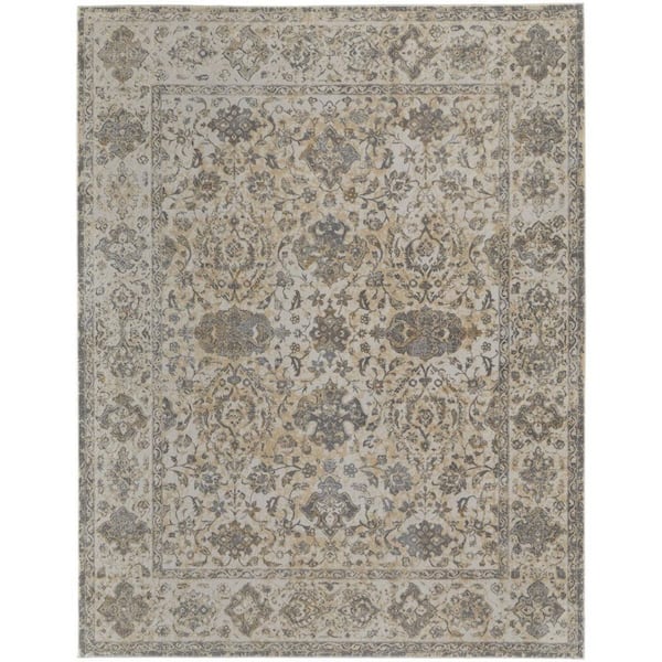 HomeRoots 5 x 8 Gray, Ivory Solid Color Area Rug