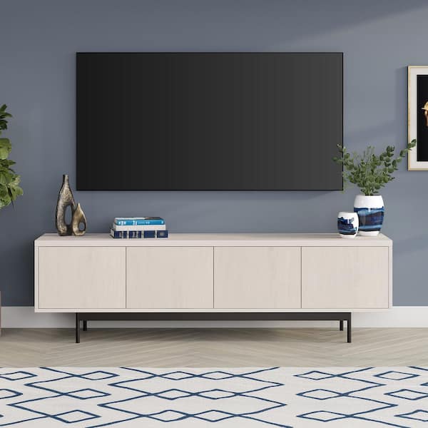 Meyer&Cross Oswald 68 in. Alder White TV Stand Fits TV's up