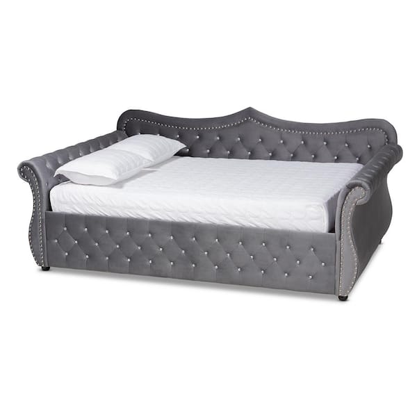 Baxton Studio Abbie Grey Full Daybed 164 10423 HD The Home Depot