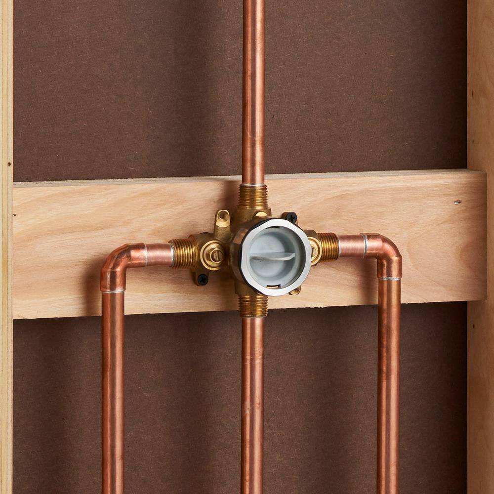 Universal Brass Shower Rough-In Valve with Screwdriver Stops