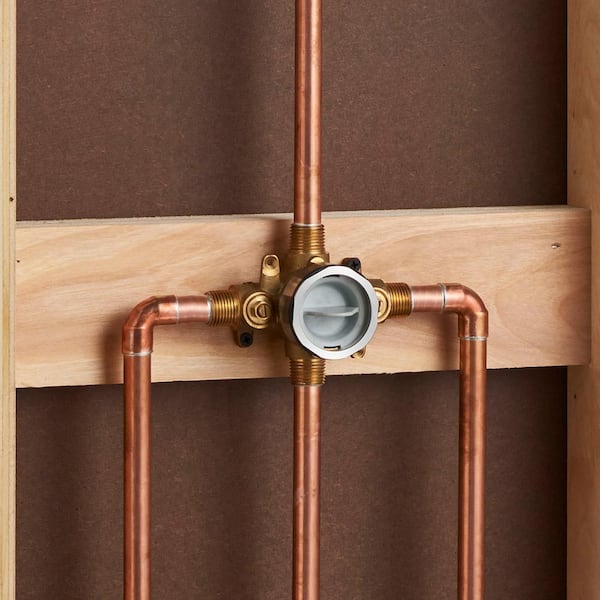 Flash Shower Rough-In Valve with Universal Inlets and Outlets with Screwdriver Stops