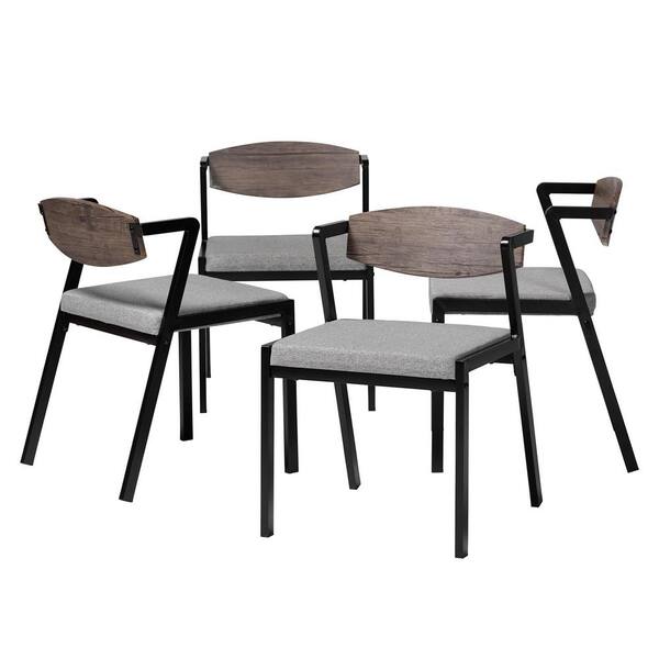 Baxton Studio Revelin Grey and Black Dining Chair (Set of 4)