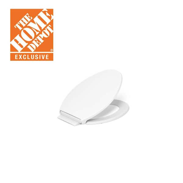 Highline Elongated Grip Tight Bumpers, Soft Close Front Toilet Seat in White
