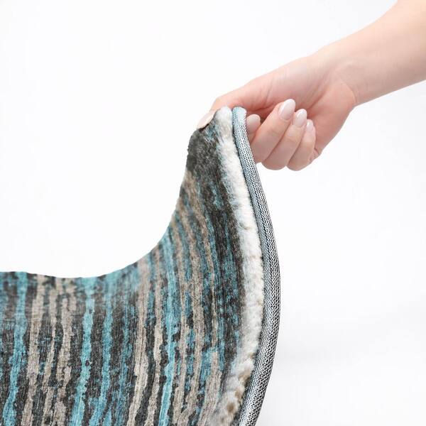 Dream Shag Premium Machine Washable Abstract ADS75 Peacock 2 ft. x 3 ft. Accent Rug