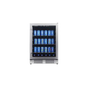 23.4 in. 6-Bottles Wine and 108-Can Beverage Cooler in Stainless Steel