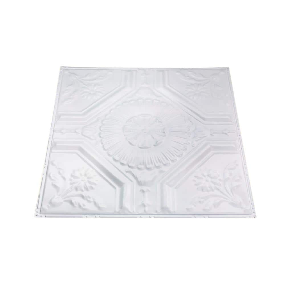Rochester 2 ft. x 2 ft. Nail-Up Tin Ceiling Tile in Gloss White (Case of 5) price history on PriceWatchPro