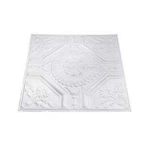 Rochester 2 ft. x 2 ft. Nail-Up Tin Ceiling Tile in Gloss White (Case of 5)