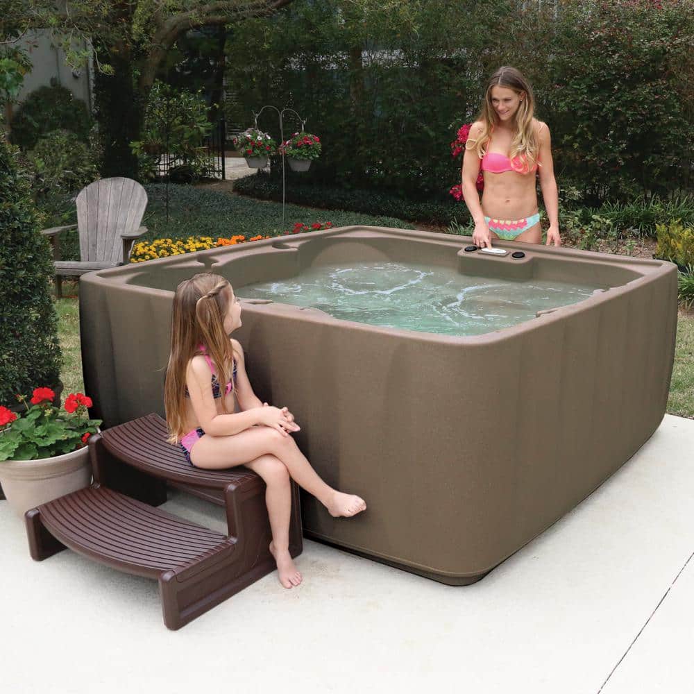 Hilarisch radium Festival AquaRest Spas Elite 600 6-Person Plug and Play Standard Hot Tub with 29  Stainless Jets, Ozone and LED Waterfall in Brownstone EZB-UHS-BB-FO - The  Home Depot