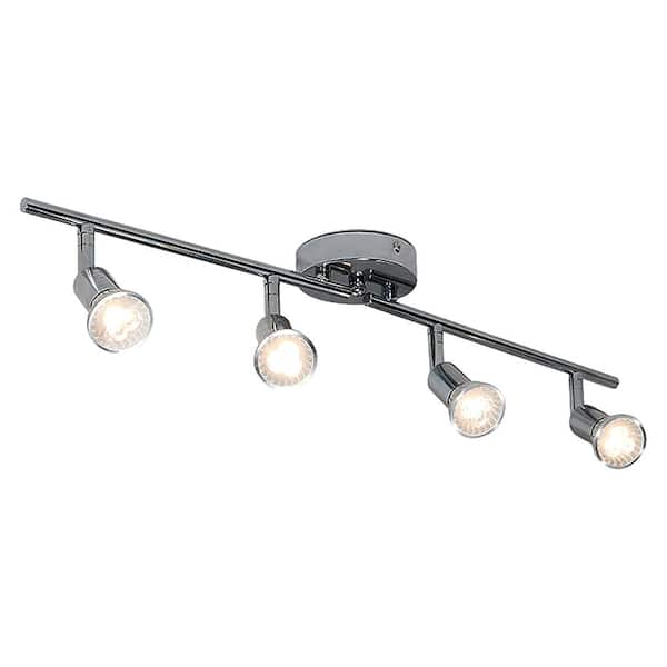 TAIFOND 2.04 ft. 4-Light Chrome Integrated LED Fixed Track Lighting Kit