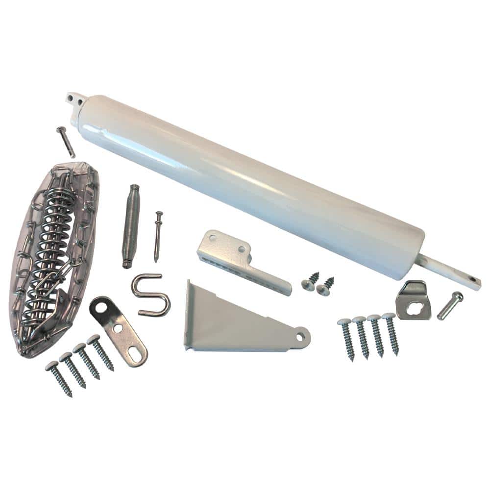 Grisham - Heavy Duty White Door closer kit with Wind Chain