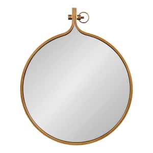 Medium Round Gold Contemporary Mirror (28.5 in. H x 23.5 in. W)