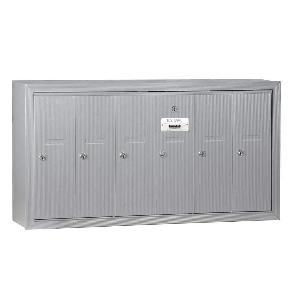Aluminum Surface-Mounted USPS Access Vertical Mailbox with 6 Doors