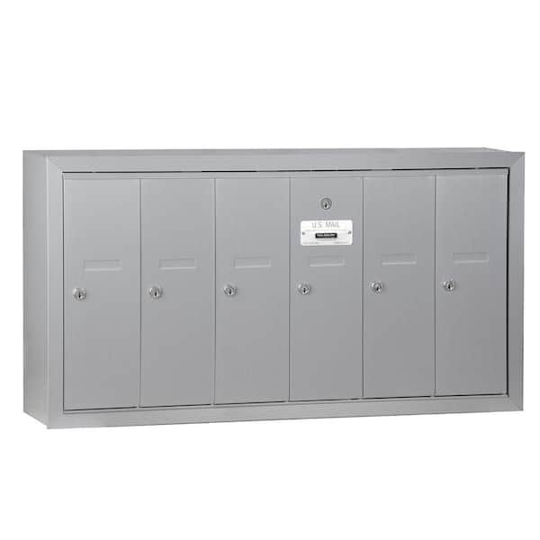 Salsbury Industries Aluminum Surface-Mounted USPS Access Vertical Mailbox with 6 Doors