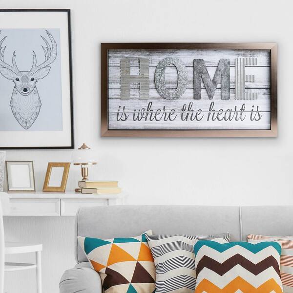 Pinnacle Home Is Where The Heard Is Wood Plank Decorative Sign 1805 3705 The Home Depot