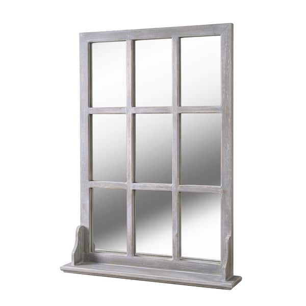 Manor Brook Medium Rectangle Grey Wood Finish Casual Mirror (38 in. H x 28 in. W)