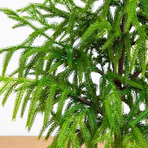 3 ft. Artificial Real Touch Norfolk Island Pine in Metal Tin Planter with Natural Look