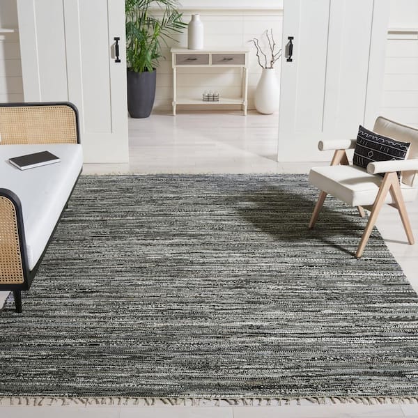 Rag Gray 10 ft. x 14 ft. Speckle Striped Area Rug
