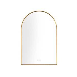 26 in. W x 39 in. H Large Rectangular Stainless Steel Framed Anti-Fog Wall Bathroom Vanity Mirror in Rose Gold